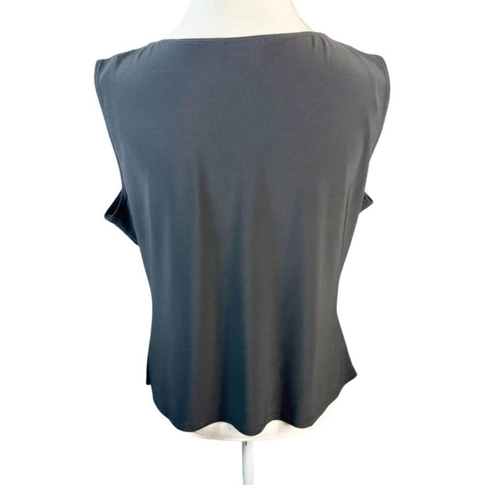 S. Levine Formal Beaded Front Tank Top Shell Black Stretch Knit Elegant Size XXL - Picture 8 of 11